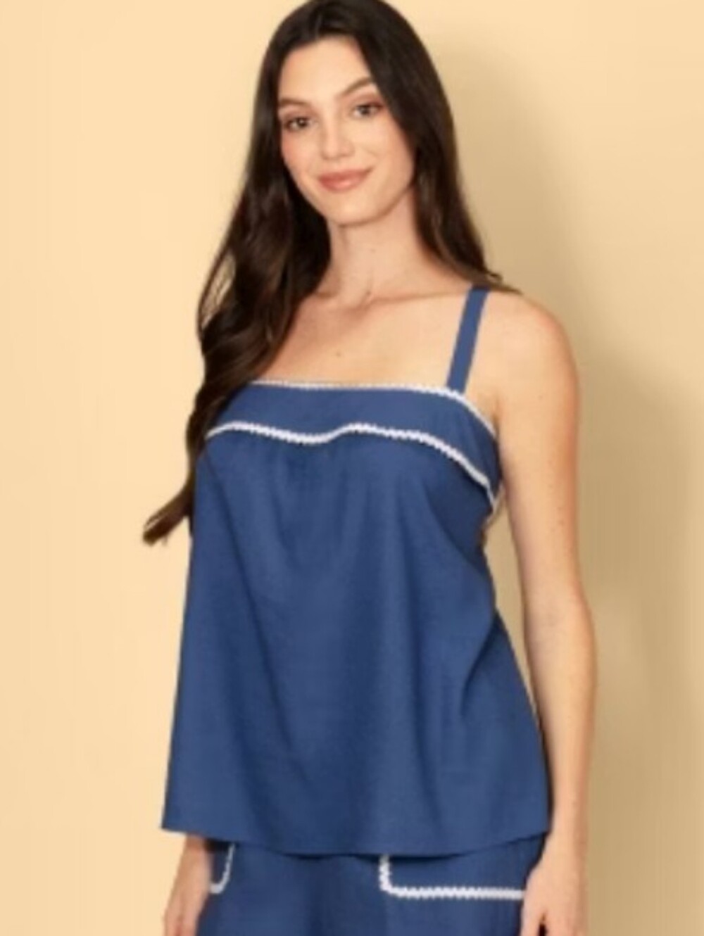 Solid & Striped Navy Rick-Rack Trim Top